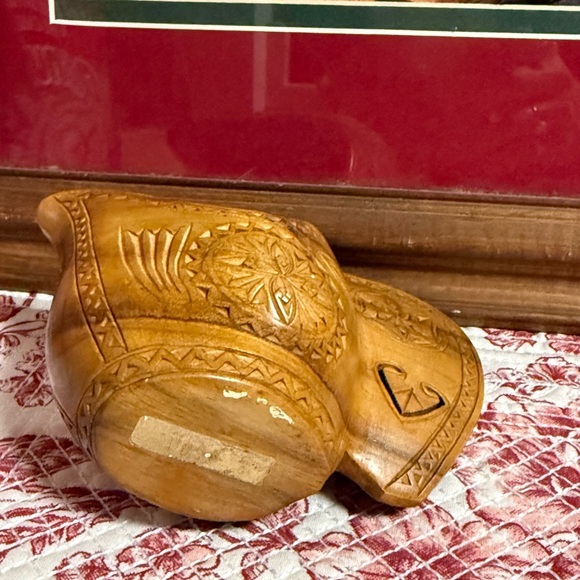 Carved Wooden Decorative Pitcher - Picture 9 of 16